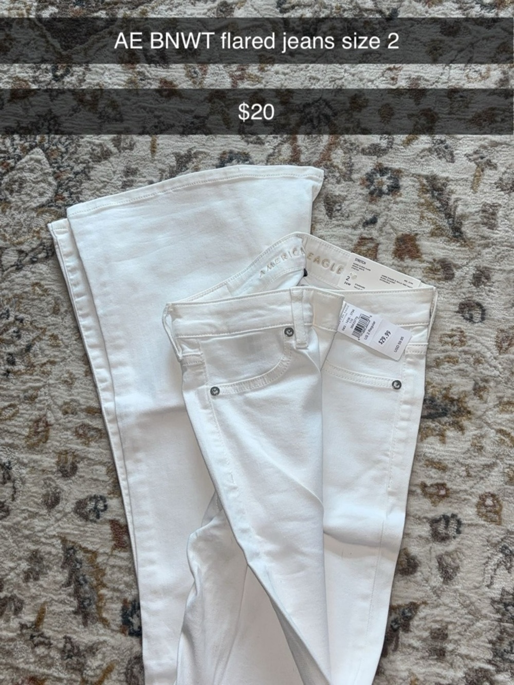 American Eagle Outfitters White Flare Jeans - Women's